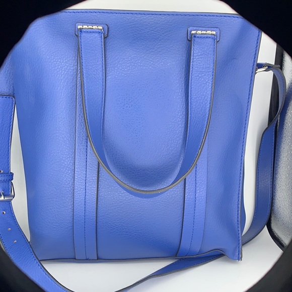 Zara cobalt blue vegan leather tote bag that comes with long strap - Picture 9 of 10